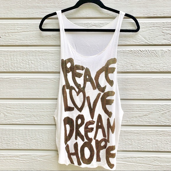 Tops - 🚩SOLD🚩 Peace Love Dream Hope Muscle Tank Top - S